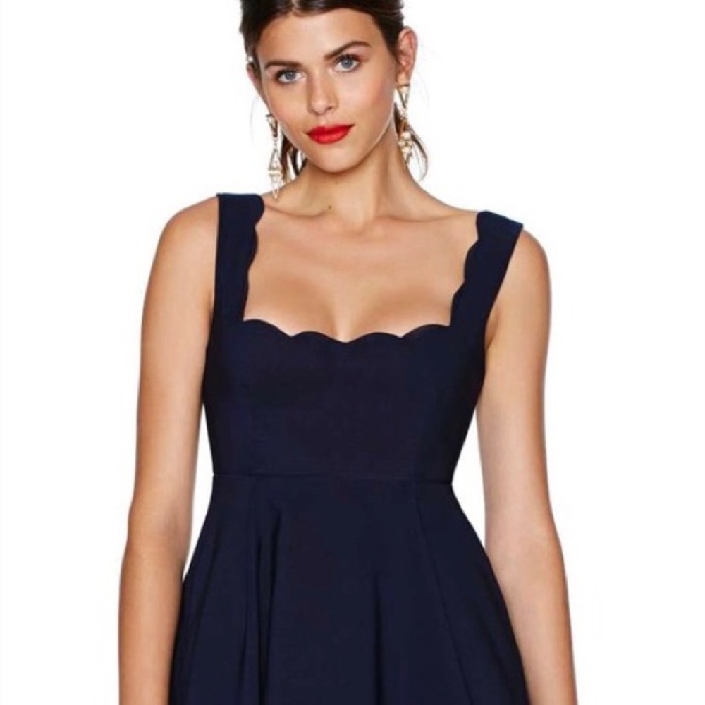 BLACK Nasty Gal scalloped skater dress
